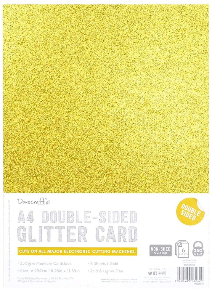 A4 Dovecraft Premium Quality Double Sided 350gsm Glitter Card Arts and Crafts 