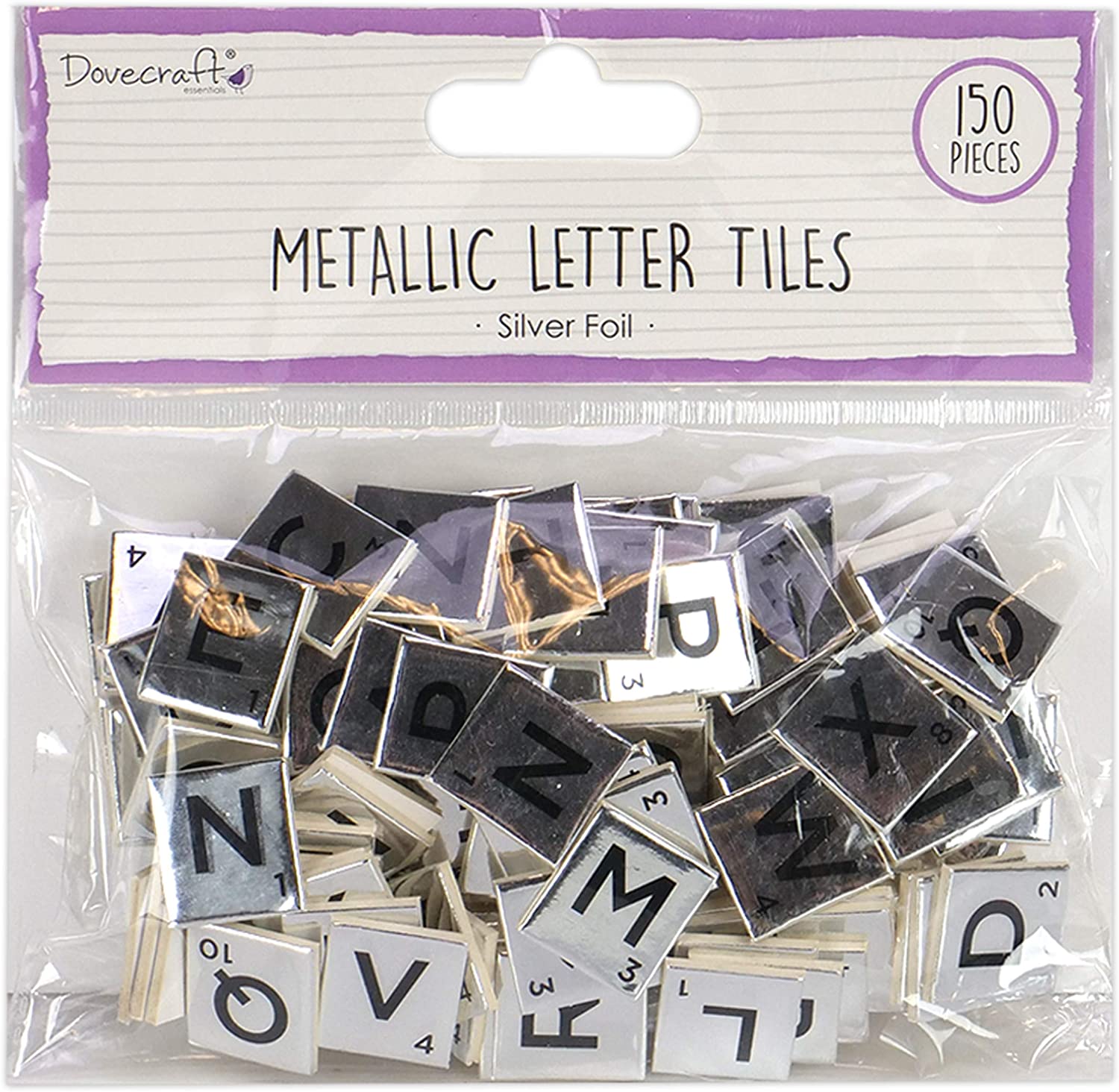 Dovecraft Mini Metallic Letter Tiles Paper Craft Scrapbook Scrabble Coloured - Picture 3 of 7