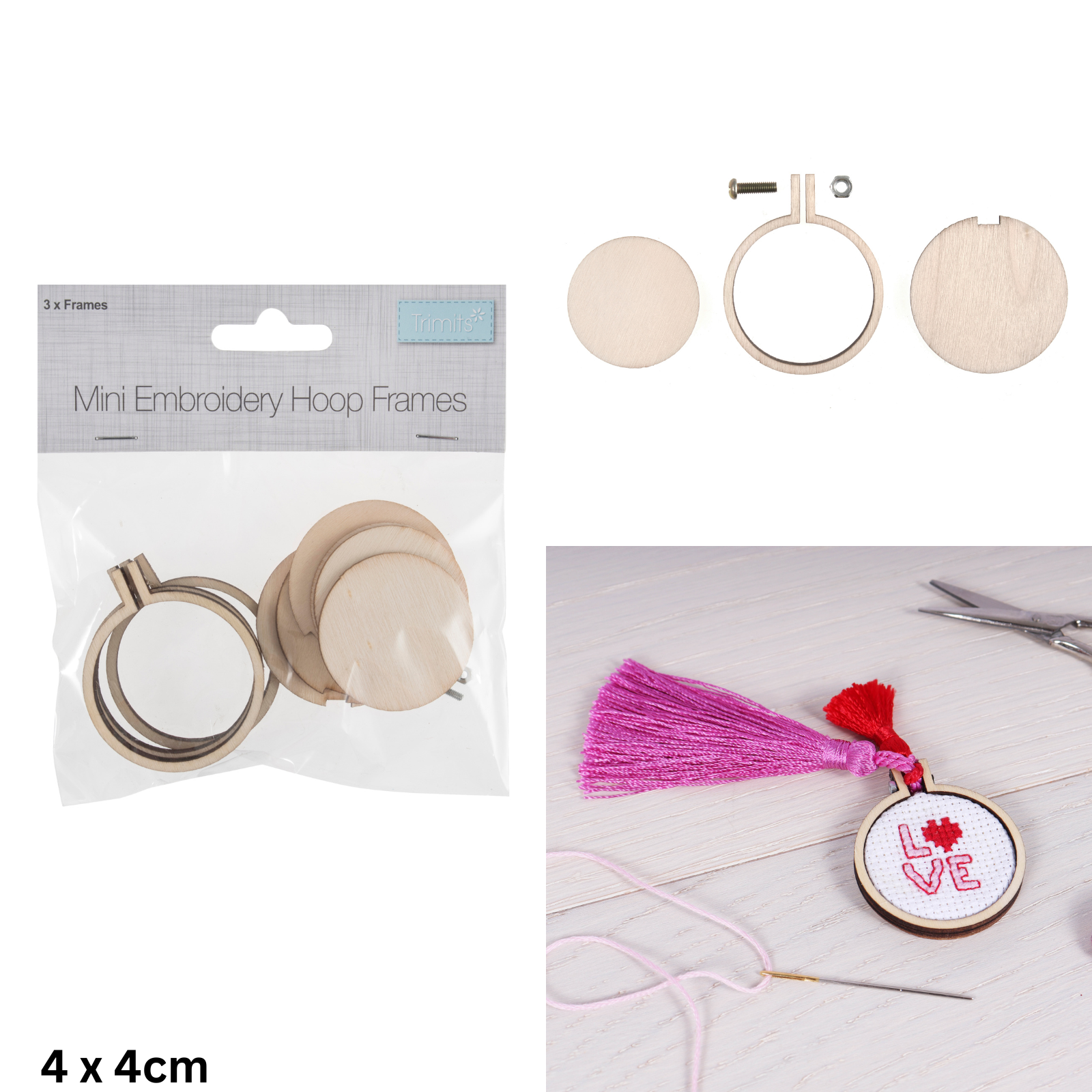 Trimits Frame: Mini Embroidery Hoops Sets Tapestry Frames Sewing Craft - Picture 2 of 4