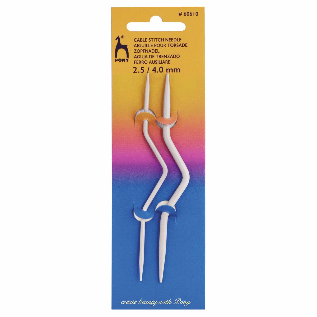Clover Knitting Cable Needles Cranked Straight U Shape - All Sizes