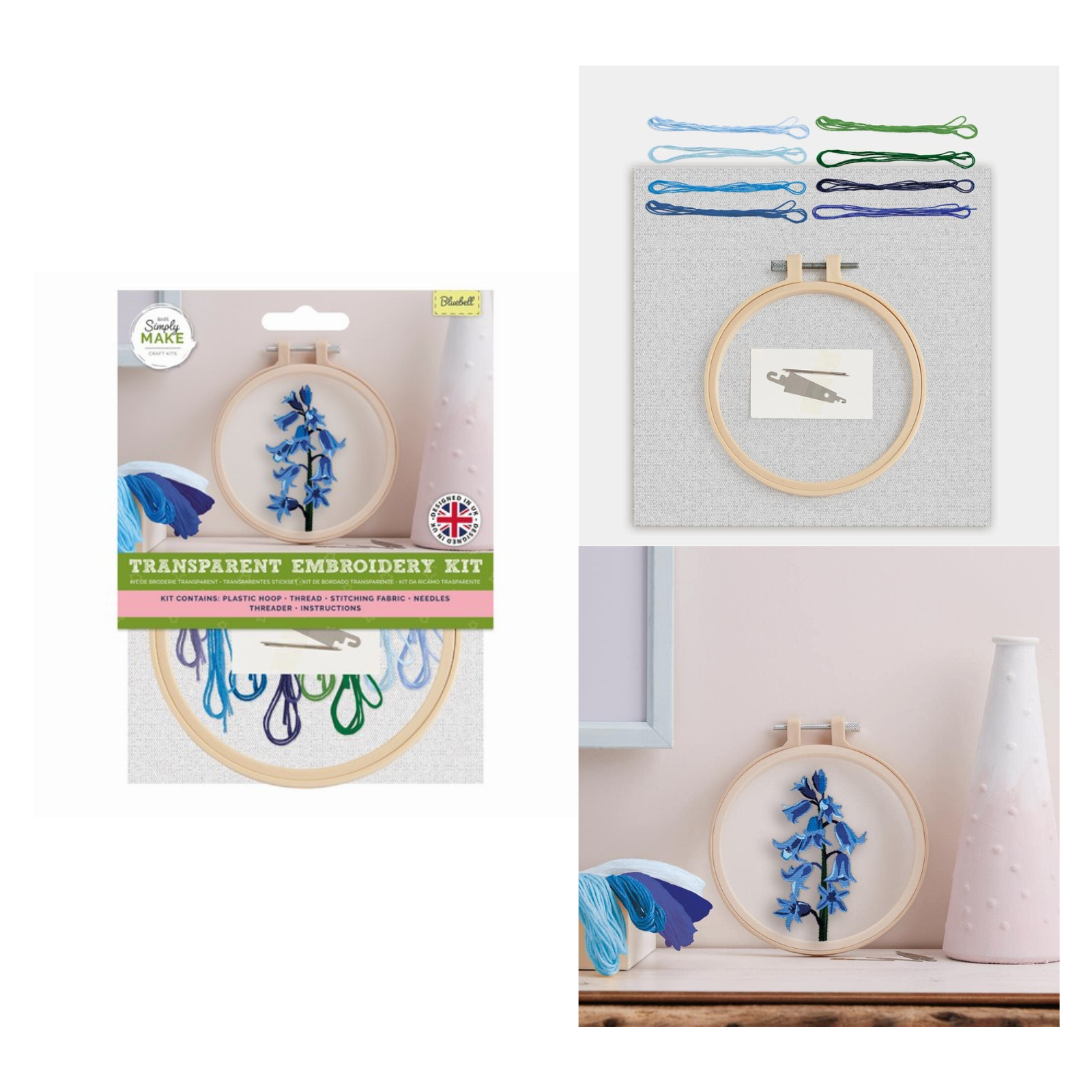 Simply Make - Embroidery Kits Flowers DIY Kids Sewing Gift Decoration Stocking - Picture 2 of 7