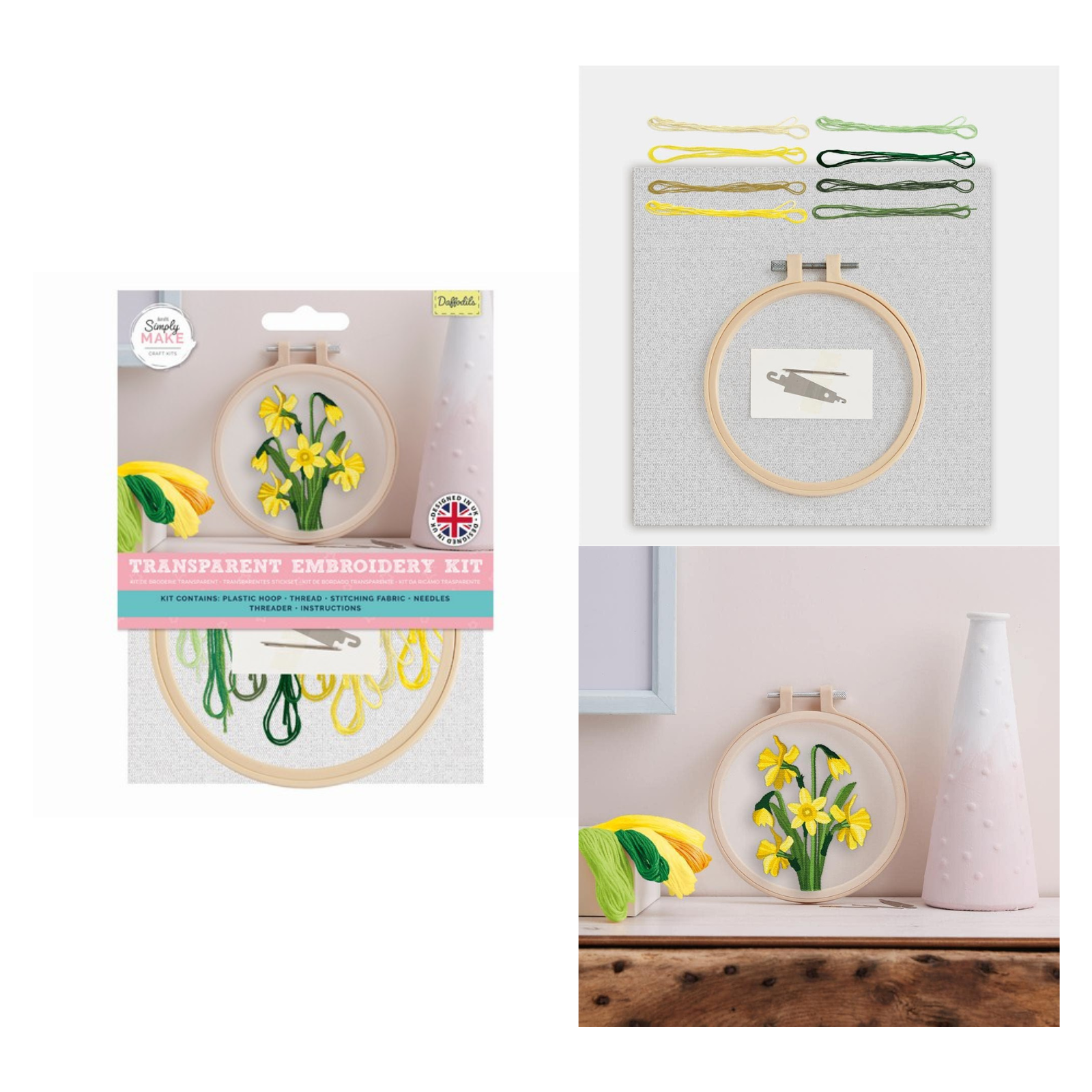 Simply Make - Embroidery Kits Flowers DIY Kids Sewing Gift Decoration Stocking - Picture 3 of 7