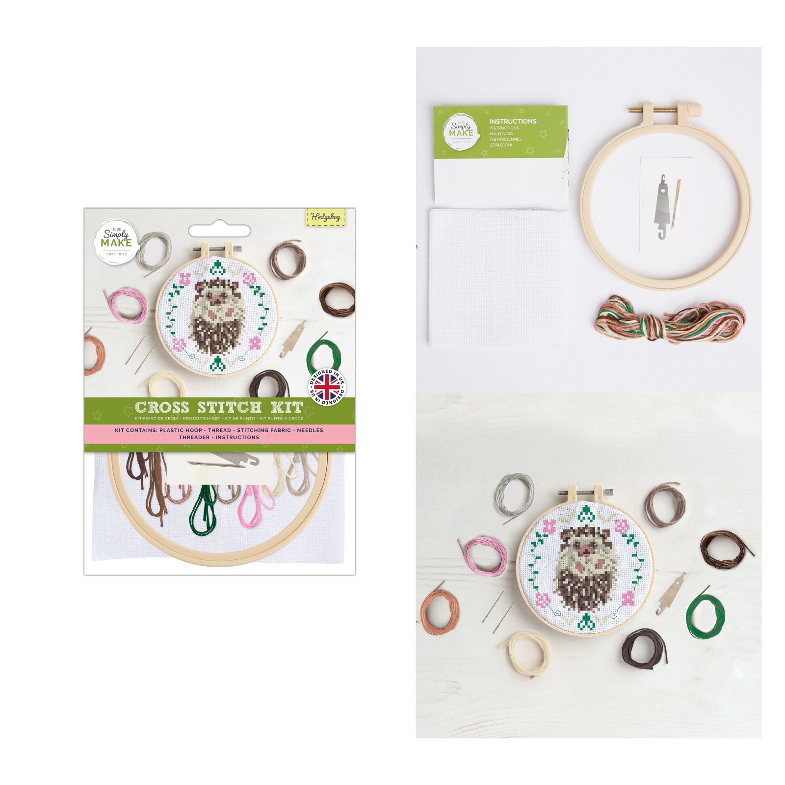 Simply Make Cross Stitch Kit - Animals DIY Kids Sewing Gift Decoration Stocking - Picture 3 of 8