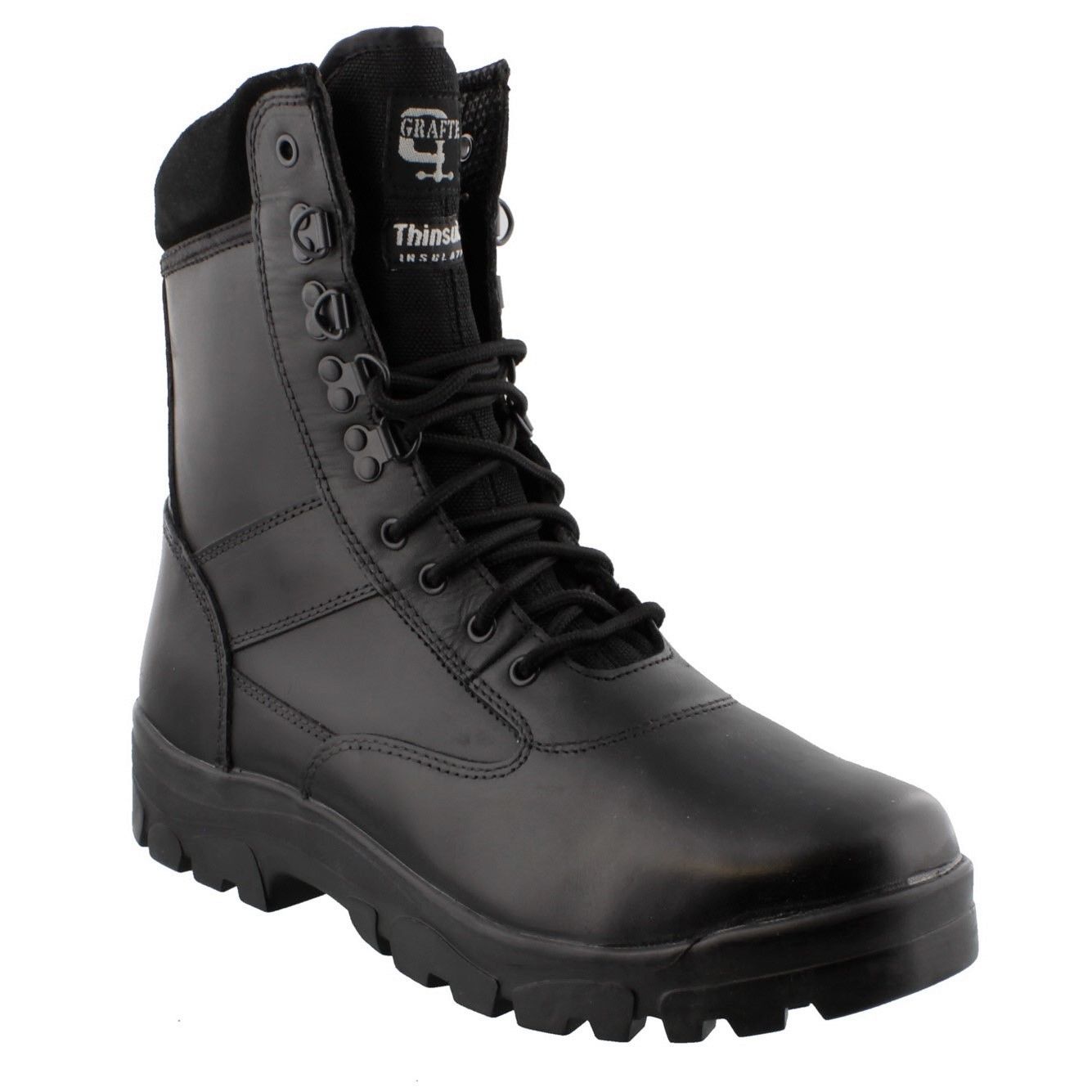 Mens Grafters Military Combat Police Cadet Steel Sole Hi-Leg Boots ...