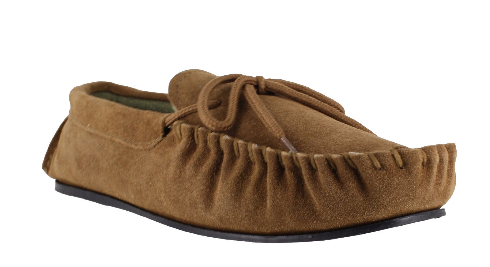 Mens Lodgemok Real Suede Polar Fleece Lined Moccasins Slippers Sizes 7 ...