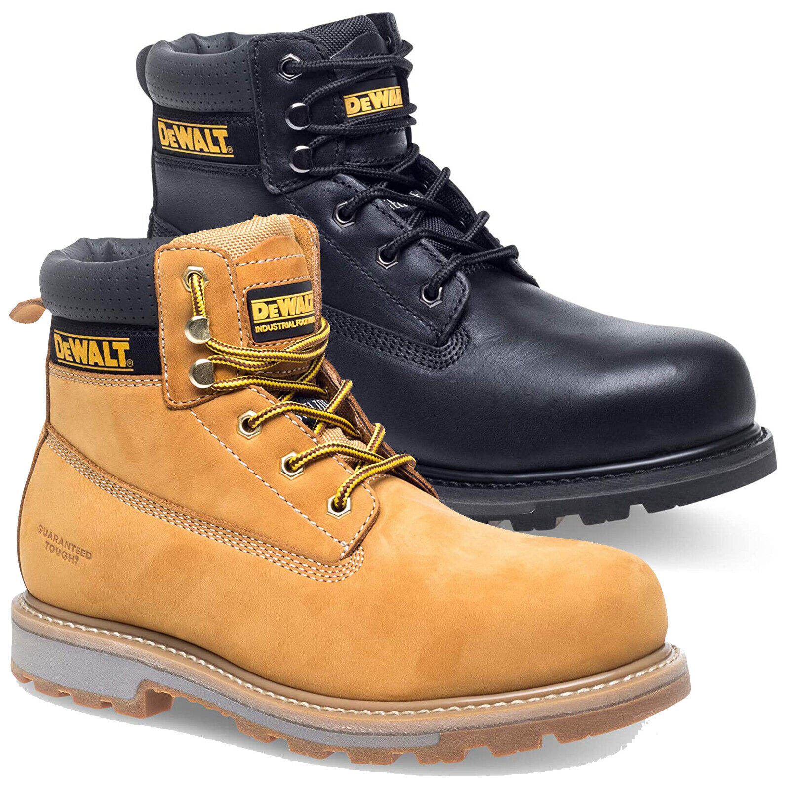 PARKSIDE Men\'s S3 Leather Safety Work Boots Black Steel Toe Mens DeWALT Hancock S3 Safety Steel Toe Lace Up Leather  main image 2