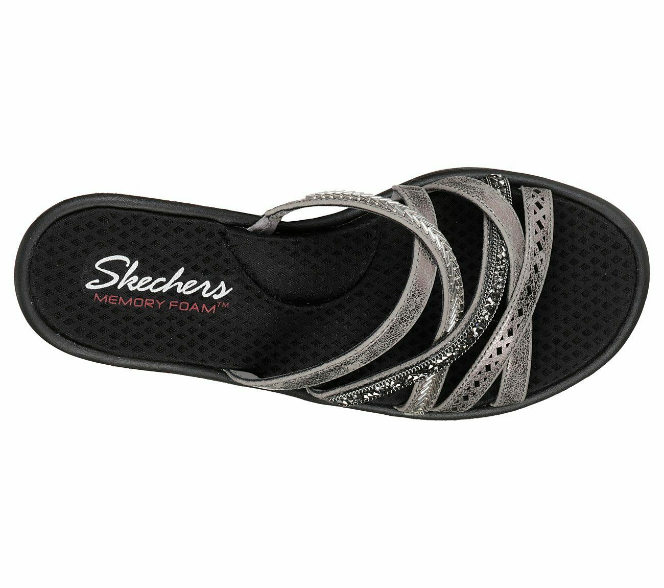 Skechers Rumblers Wave-New Lassie Womens Wedge Memory Foam Sandals | eBay