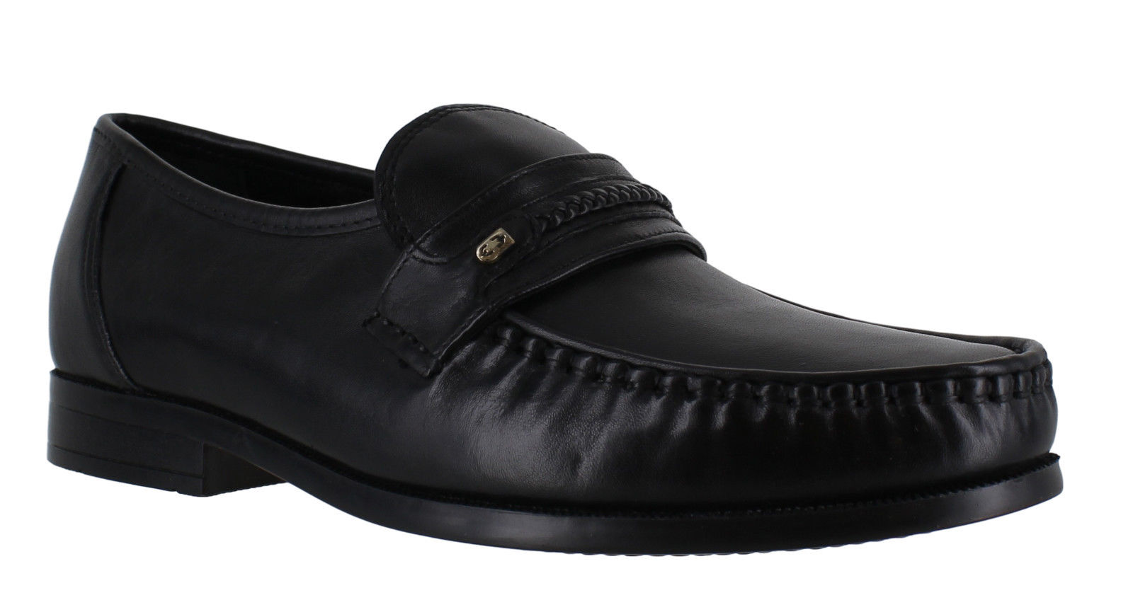 ERAM Mens Black Leather Smart Casual Formal Moccasins Slip On Shoes | eBay