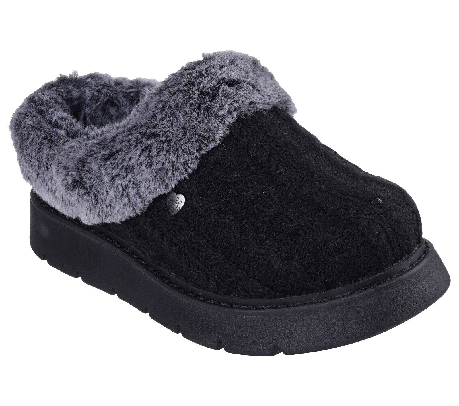 Skechers Keepsakes Lite Warm Greetings Womens Black Slip On Comfy Slippers