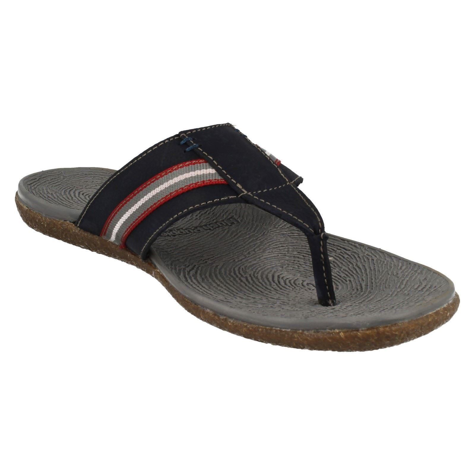Hush Puppies Telaio da uomo navy sandali infradito pelle scivolare SU con zeppa Hush Puppies Telaio da uomo navy sandali infradito pelle scivolare SU con zeppa