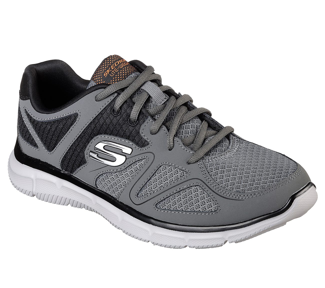 skechers lace up hombre gris