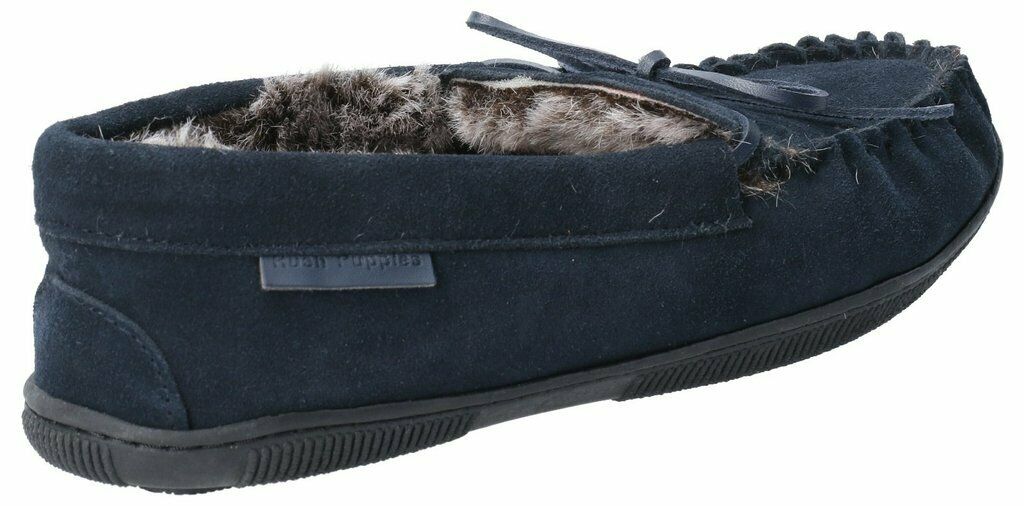 Mens Hush Puppies Ace Suede Memory Foam Slip On Moccasins Slippers