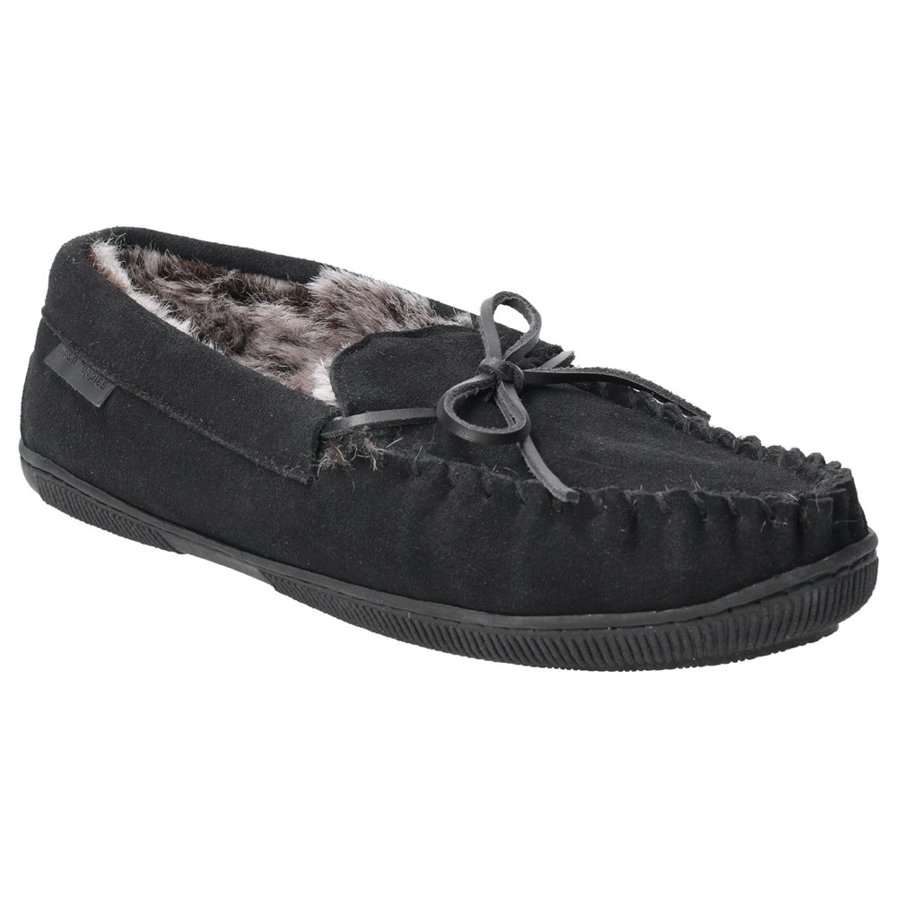 Mens Hush Puppies Ace Suede Memory Foam Slip On Moccasins Slippers ...