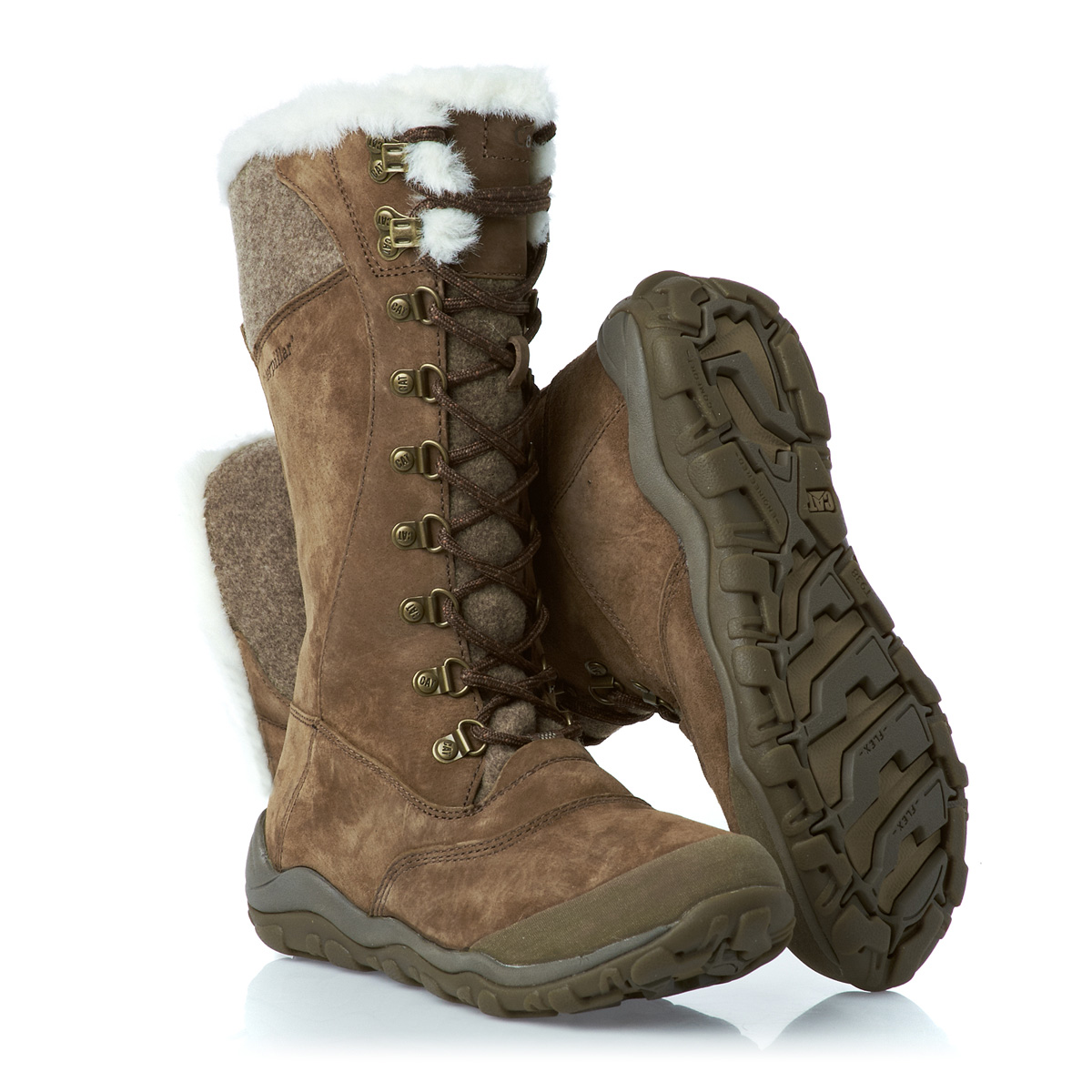 Womens Caterpillar CARIBOU High Lace Up Snow Winter Fur