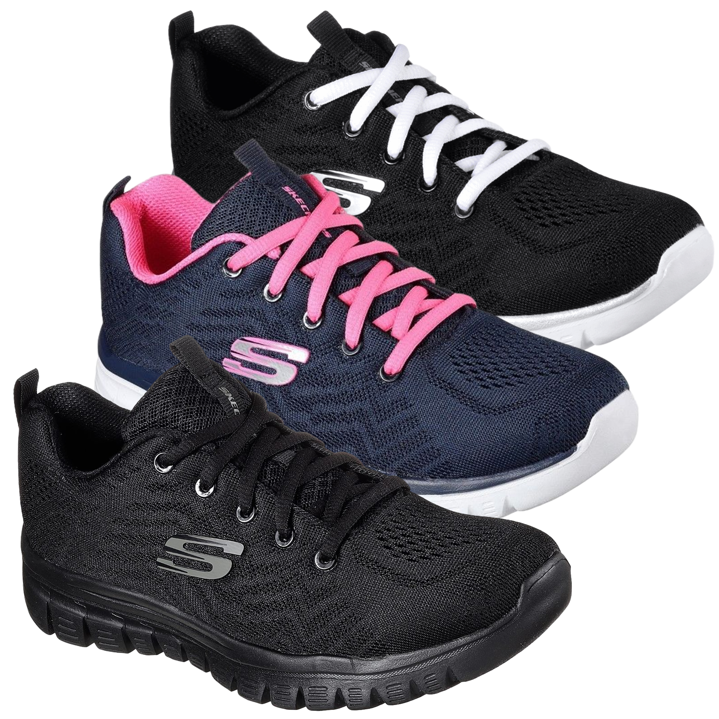 Womens Skechers Gracefull-Get Connected Sports Gym Trainers Walking ...