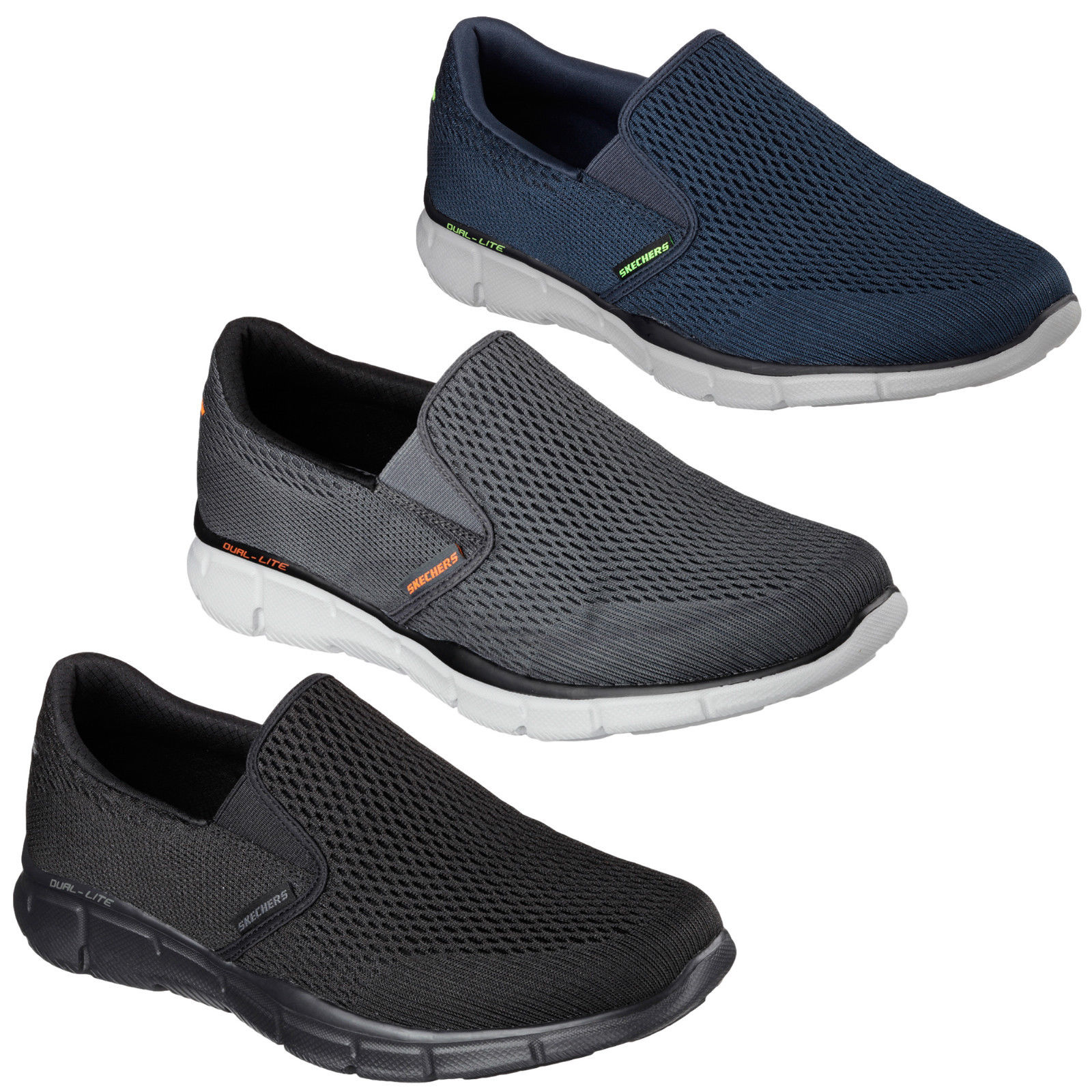 Mens Skechers Equalizer-Double Play Casual Slip On Trainers Shoes Sizes ...
