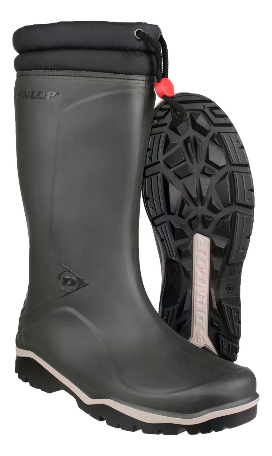 Dunlop Blizzard Herren Grün Zum Überziehen Gummi Hoch Gummistiefel - Bild 2 von 7