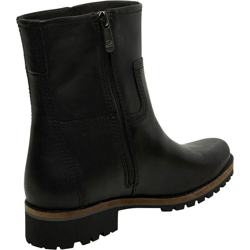 Detalles Hill Negro Botas Con Cuero Mujer De Cremallera Timberland Principal Medianas Motero PiOkXuZ