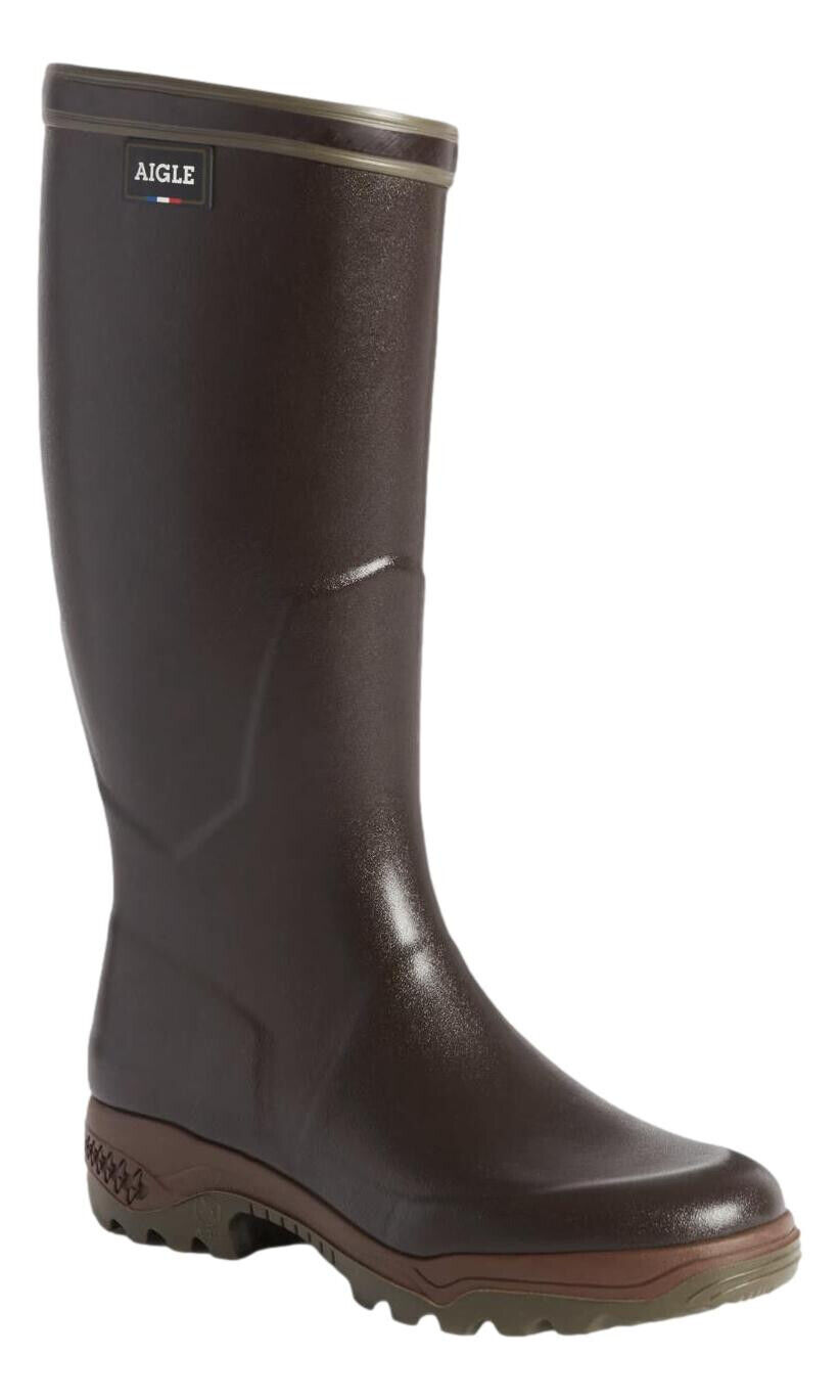 Aigle Parcours 2 Mens Brown Rubber Country Wellington Wellie  display picture 3