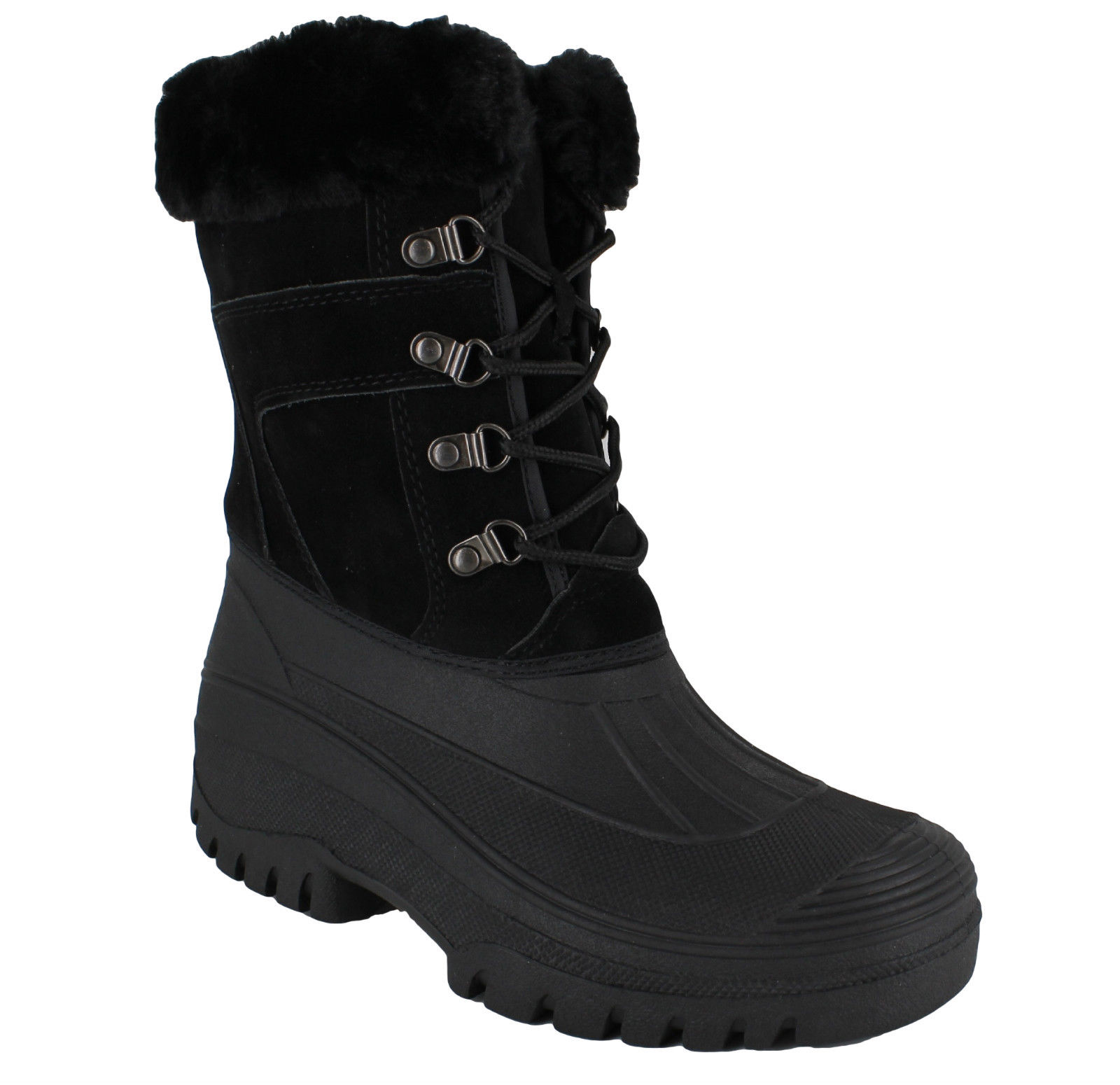 Womens GroundWork Mukker Stable Yard Winter Snow Lace Up Boots Sizes 4 to 8
