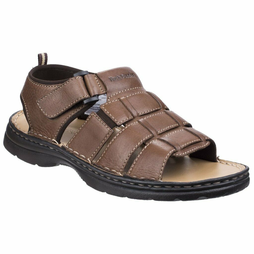 Hush Puppies GIZMO Mens Summer Classic Criss-Cross Straps Leather Mule Sandals