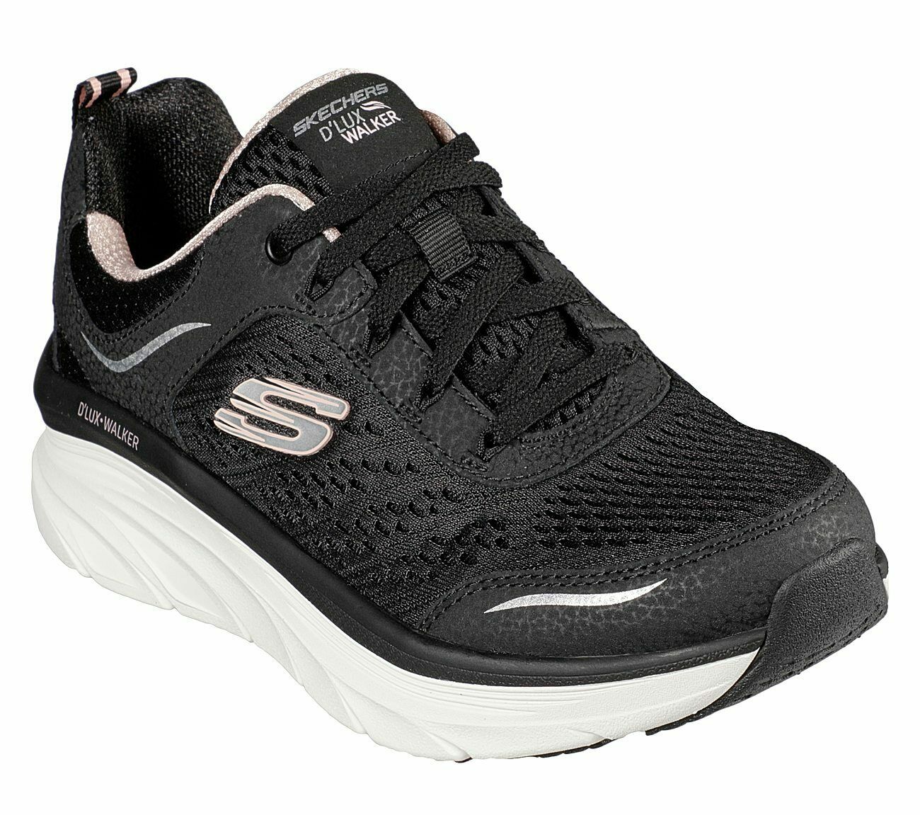 skechers women's sports mesh lace up trainers