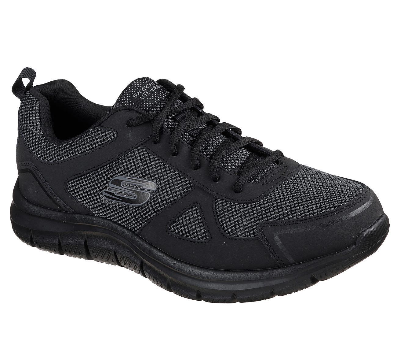 Mens Skechers Track-Bucolo Lace Up Gym Memory Foam Sport Trainers Sizes ...