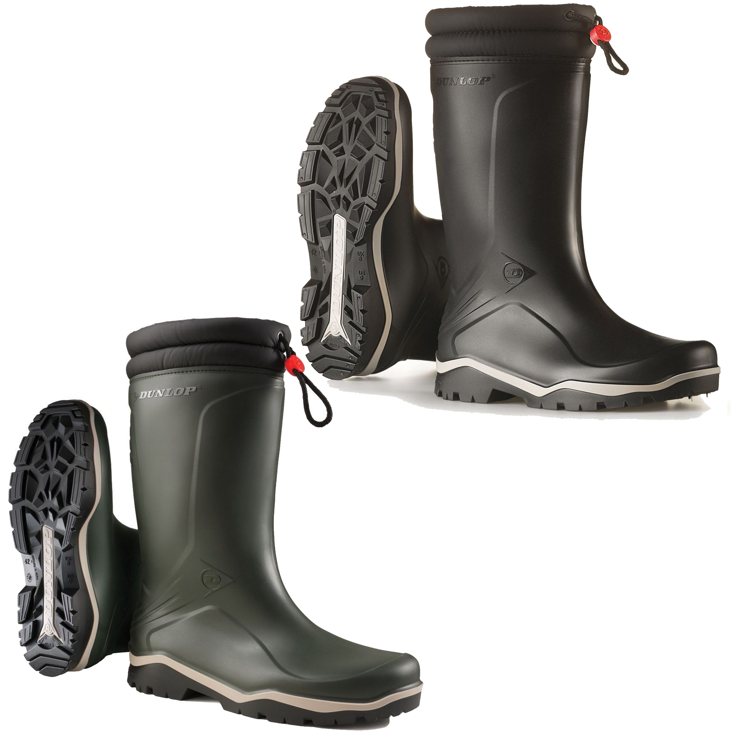 dunlop fleece lined padded collar waterproof wellies