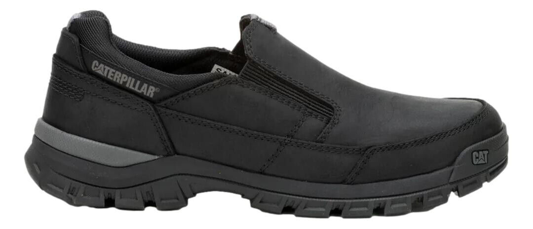 Caterpillar Threshold Herren Schwarz Slipper Freizeit Leder Sneaker Schuhe - Bild 2 von 6