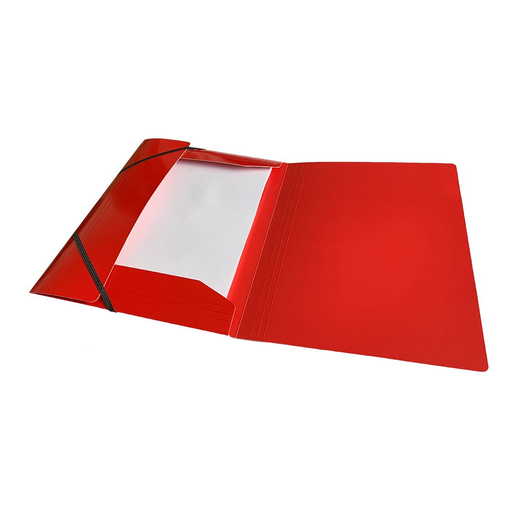 Janrax A4 Laminated Card 3 Flap Folder with Elastic Closure - Document ...