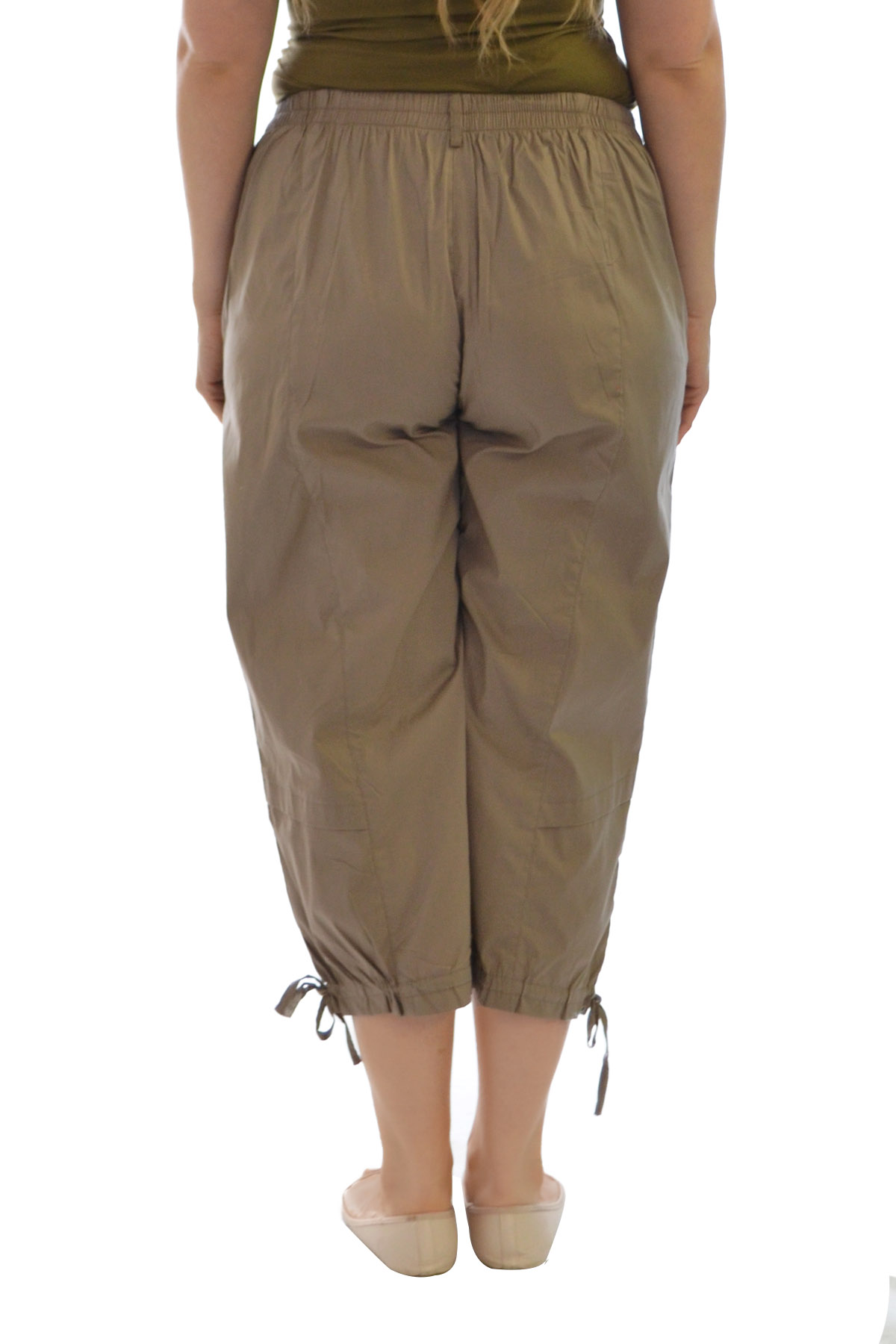 New Womens Plus Size Trouser Ladies Capri Pants Zip Cotton Sale Cropped