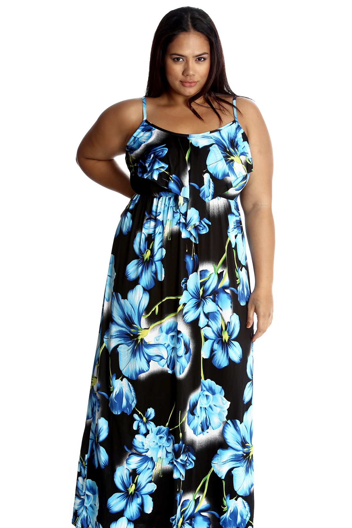 New Ladies Plus Size Maxi Dress Womens Tank Top Style Sleeveless Floral ...