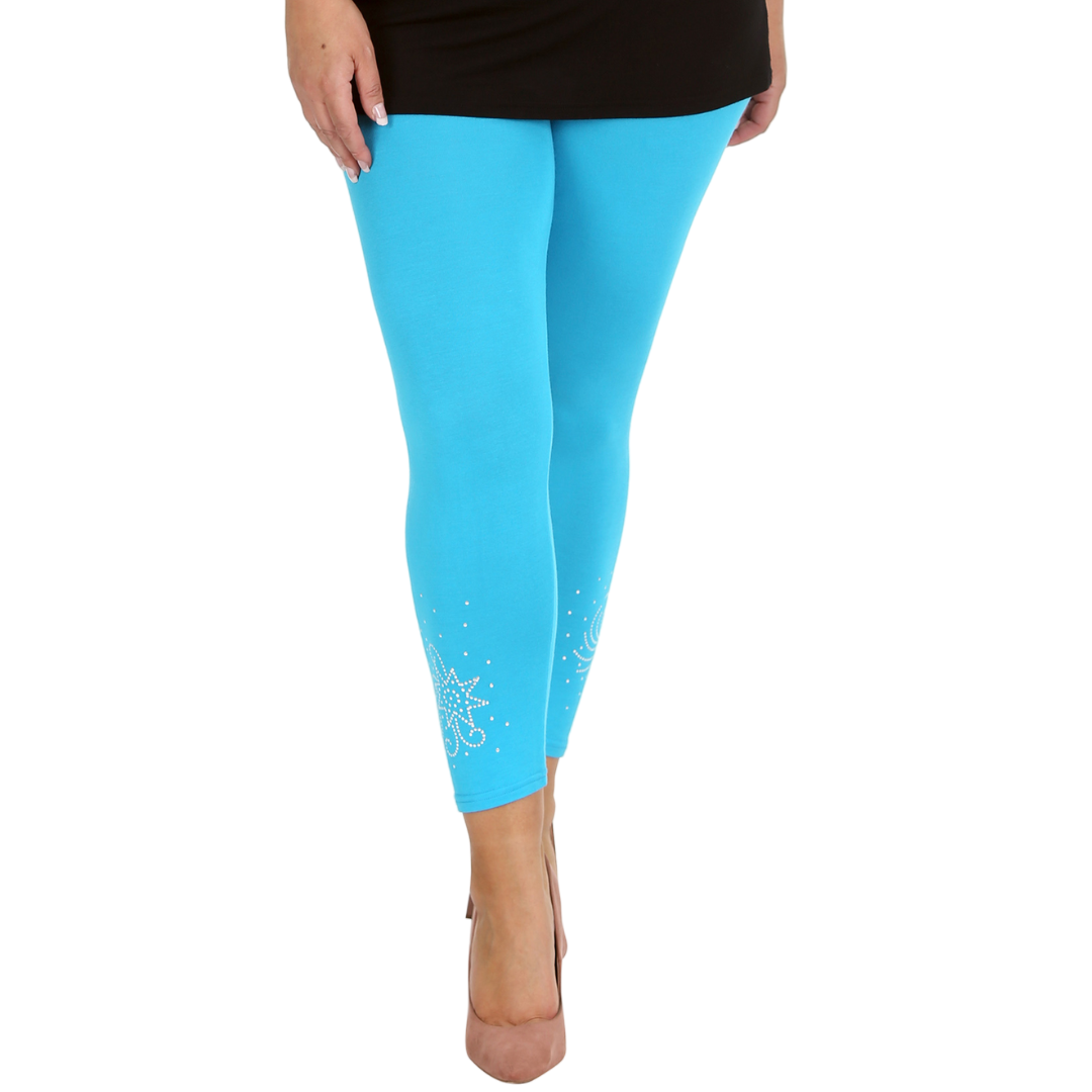 Nouvelle Women Plus Size Dot Foil Butterfly Print Full Length Leggings Elasticat - Picture 37 of 37