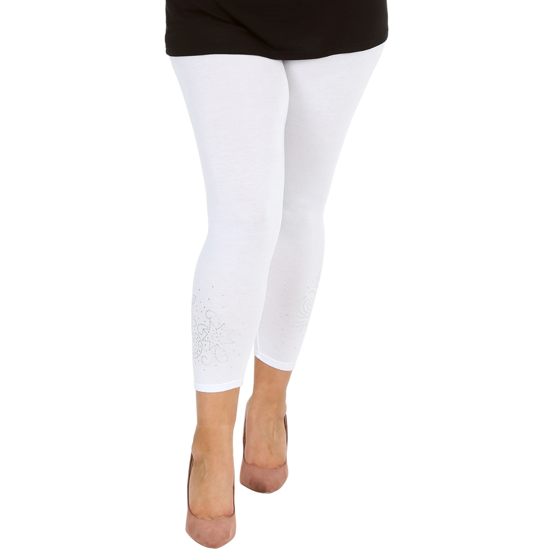 Nouvelle Women Plus Size Dot Foil Butterfly Print Full Length Leggings Elasticat - Picture 17 of 37