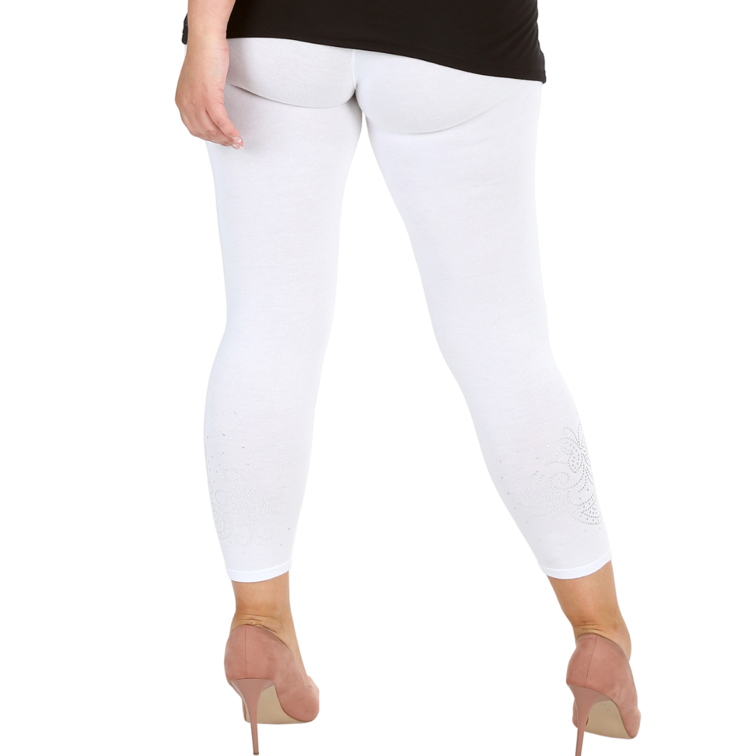 Nouvelle Women Plus Size Dot Foil Butterfly Print Full Length Leggings Elasticat - Picture 21 of 37