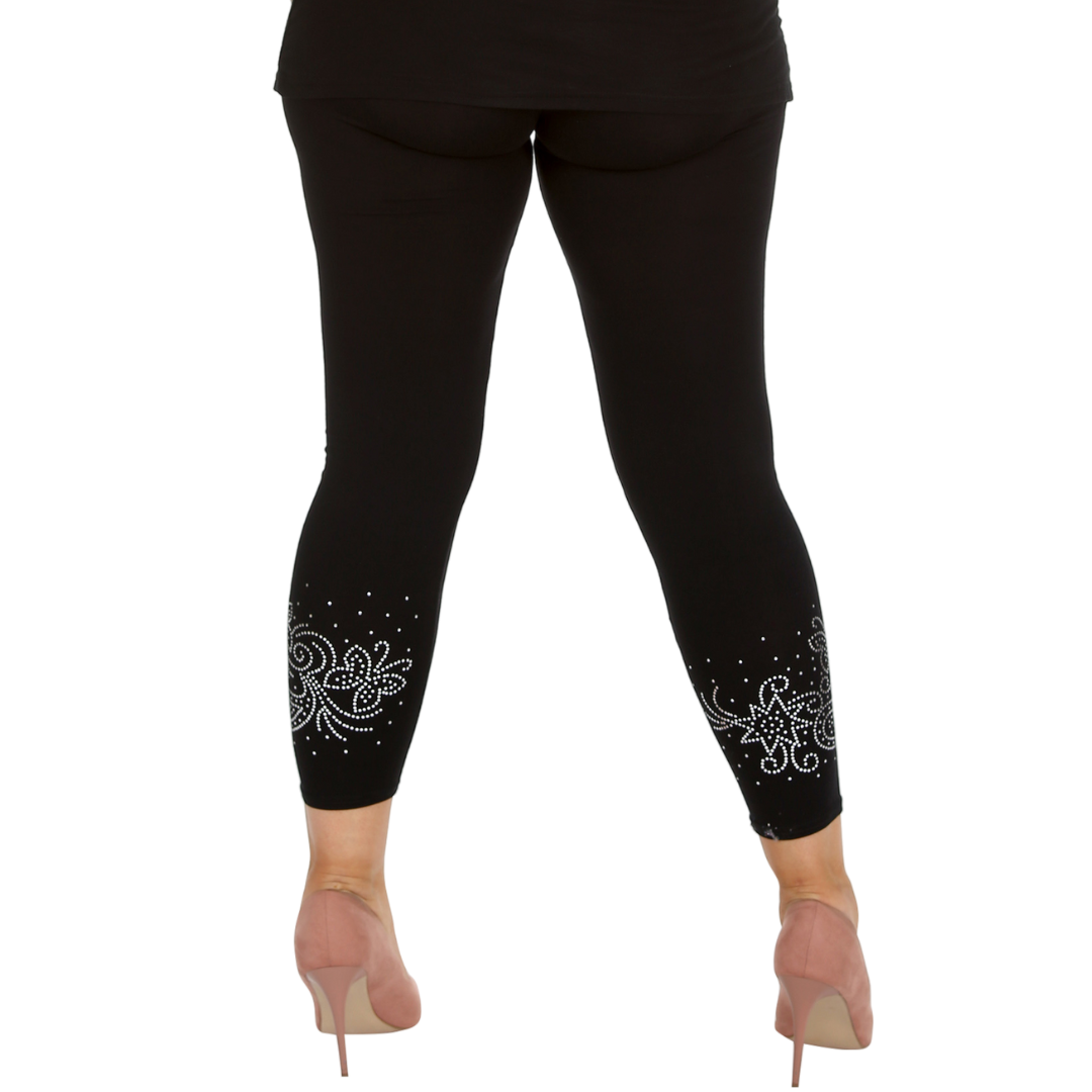 Nouvelle Women Plus Size Dot Foil Butterfly Print Full Length Leggings Elasticat - Picture 2 of 37