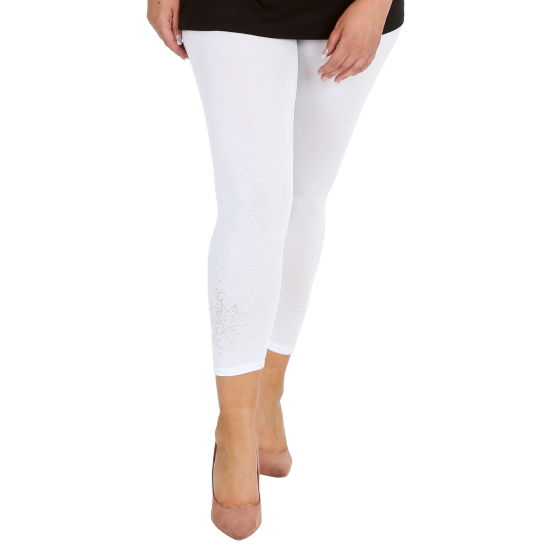 Nouvelle Women Plus Size Dot Foil Butterfly Print Full Length Leggings Elasticat - Picture 18 of 37