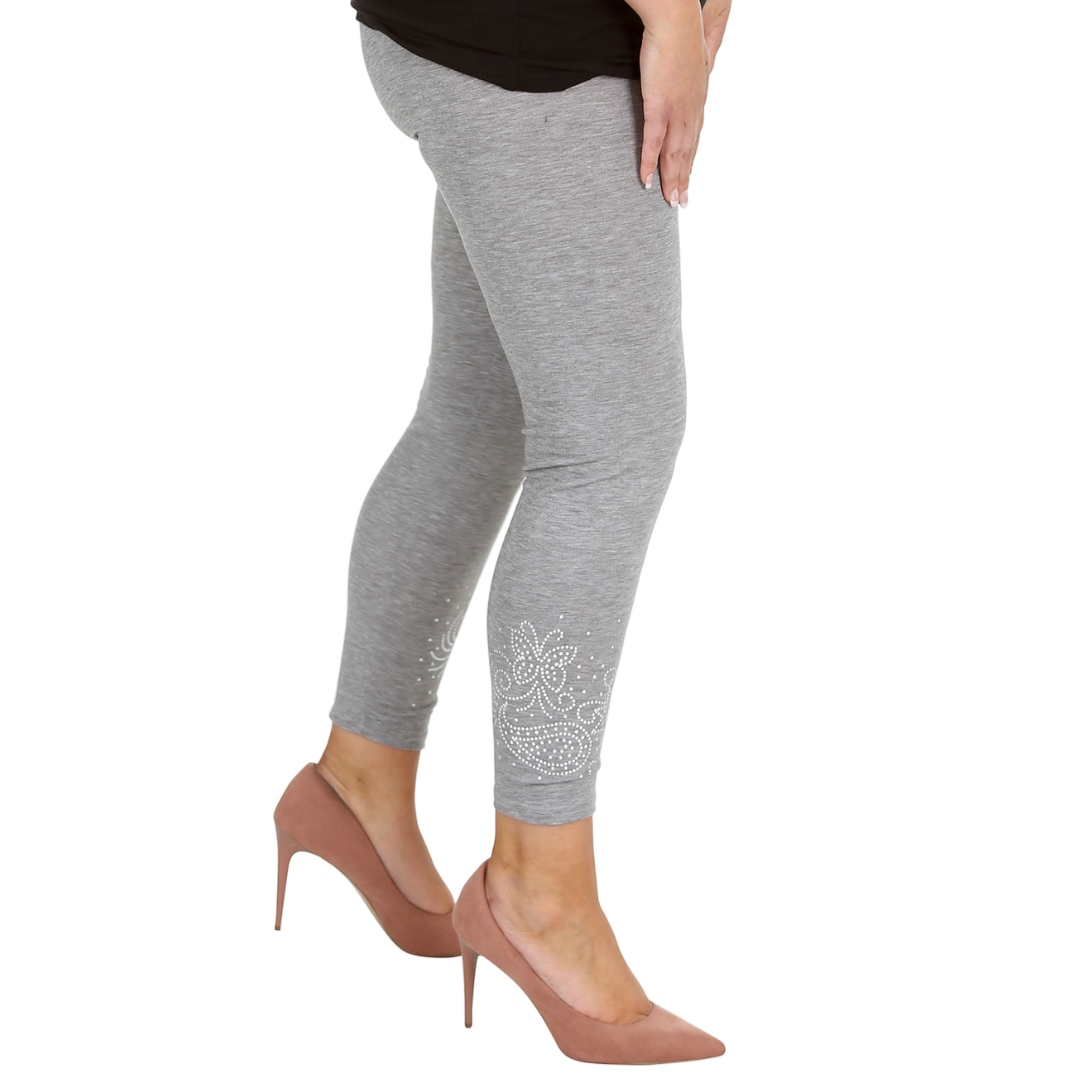 Nouvelle Women Plus Size Dot Foil Butterfly Print Full Length Leggings Elasticat - Picture 26 of 37