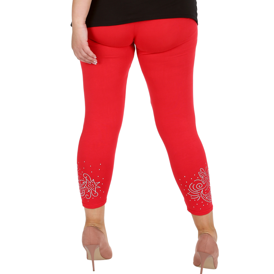 Nouvelle Women Plus Size Dot Foil Butterfly Print Full Length Leggings Elasticat - Picture 13 of 37
