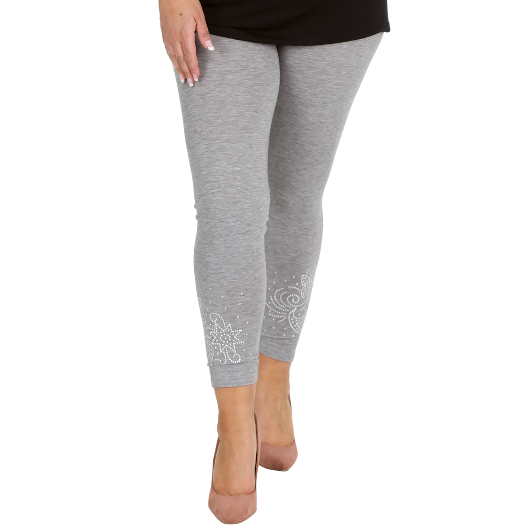 Nouvelle Women Plus Size Dot Foil Butterfly Print Full Length Leggings Elasticat - Picture 30 of 37