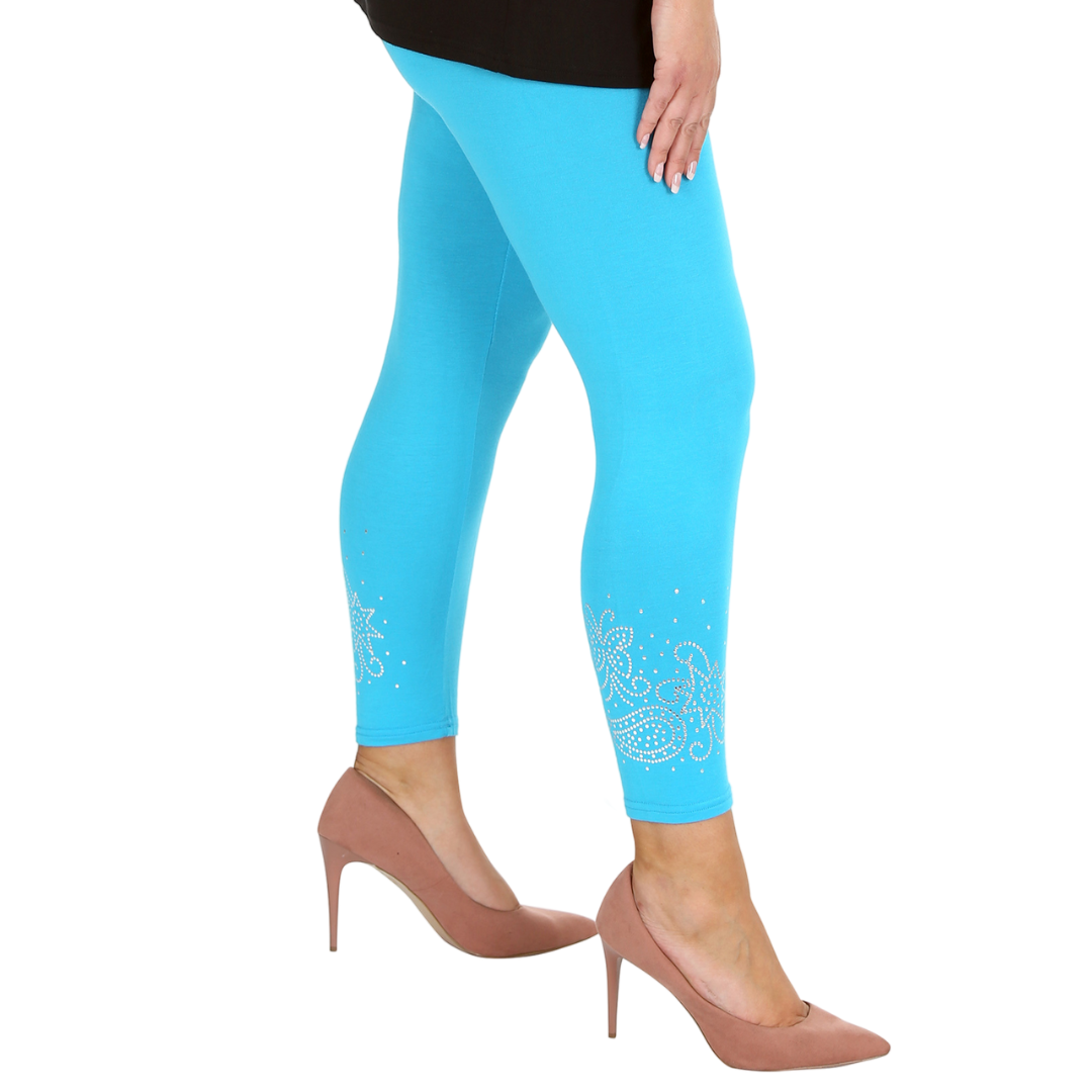 Nouvelle Women Plus Size Dot Foil Butterfly Print Full Length Leggings Elasticat - Picture 36 of 37