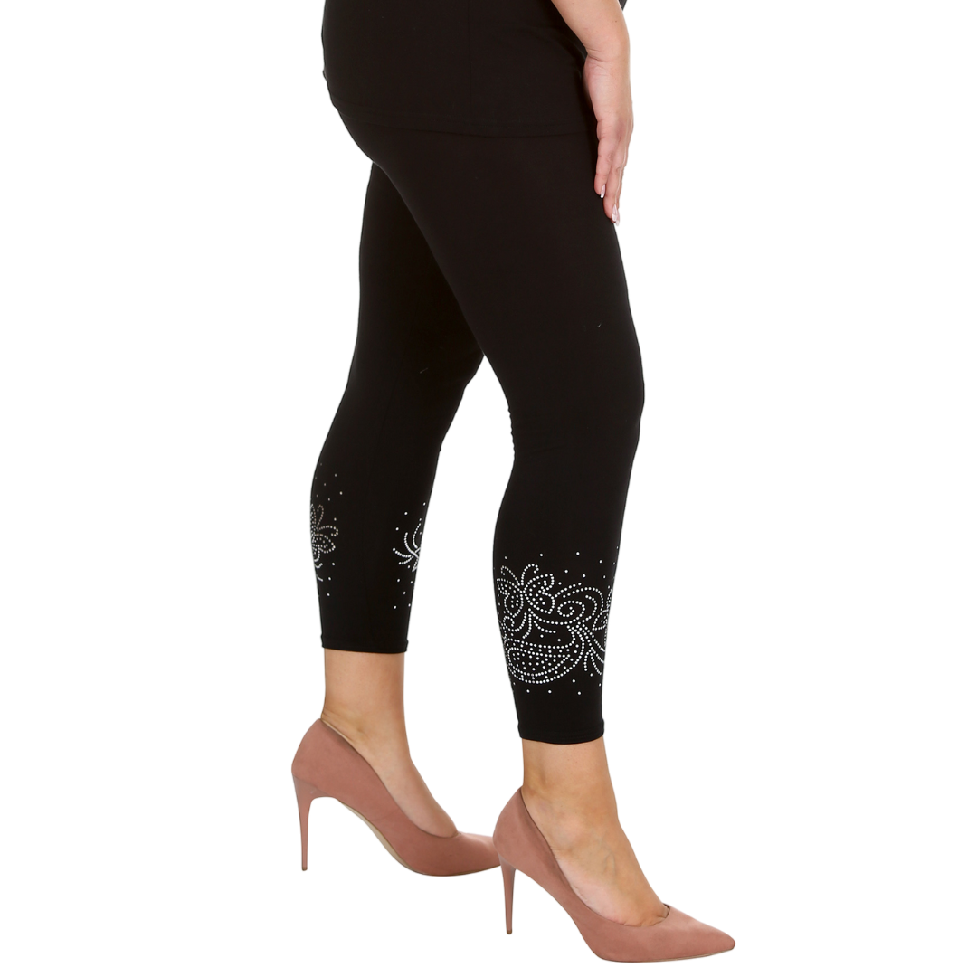 Nouvelle Women Plus Size Dot Foil Butterfly Print Full Length Leggings Elasticat - Picture 8 of 37
