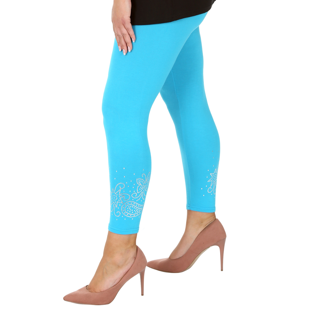 Nouvelle Women Plus Size Dot Foil Butterfly Print Full Length Leggings Elasticat - Picture 32 of 37