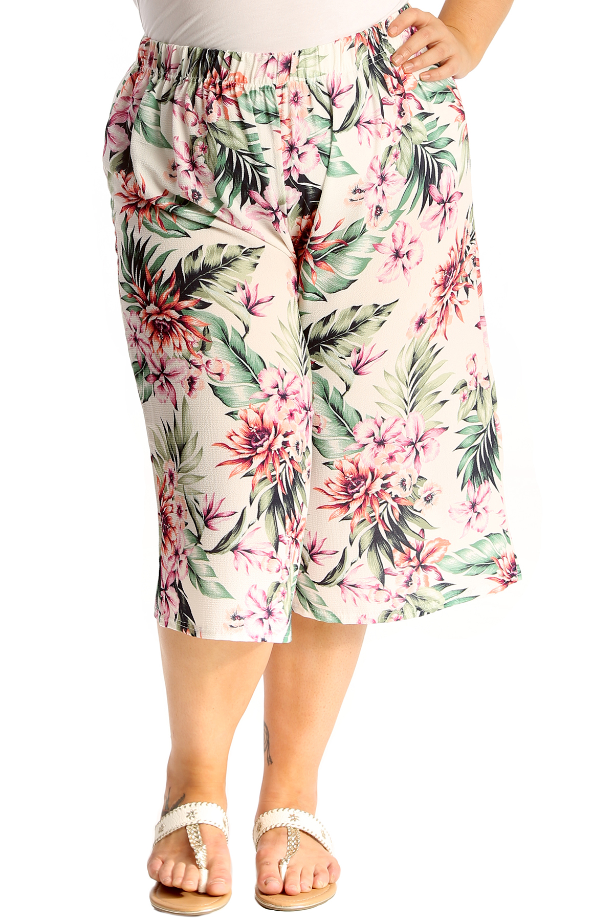 plus size floral shorts