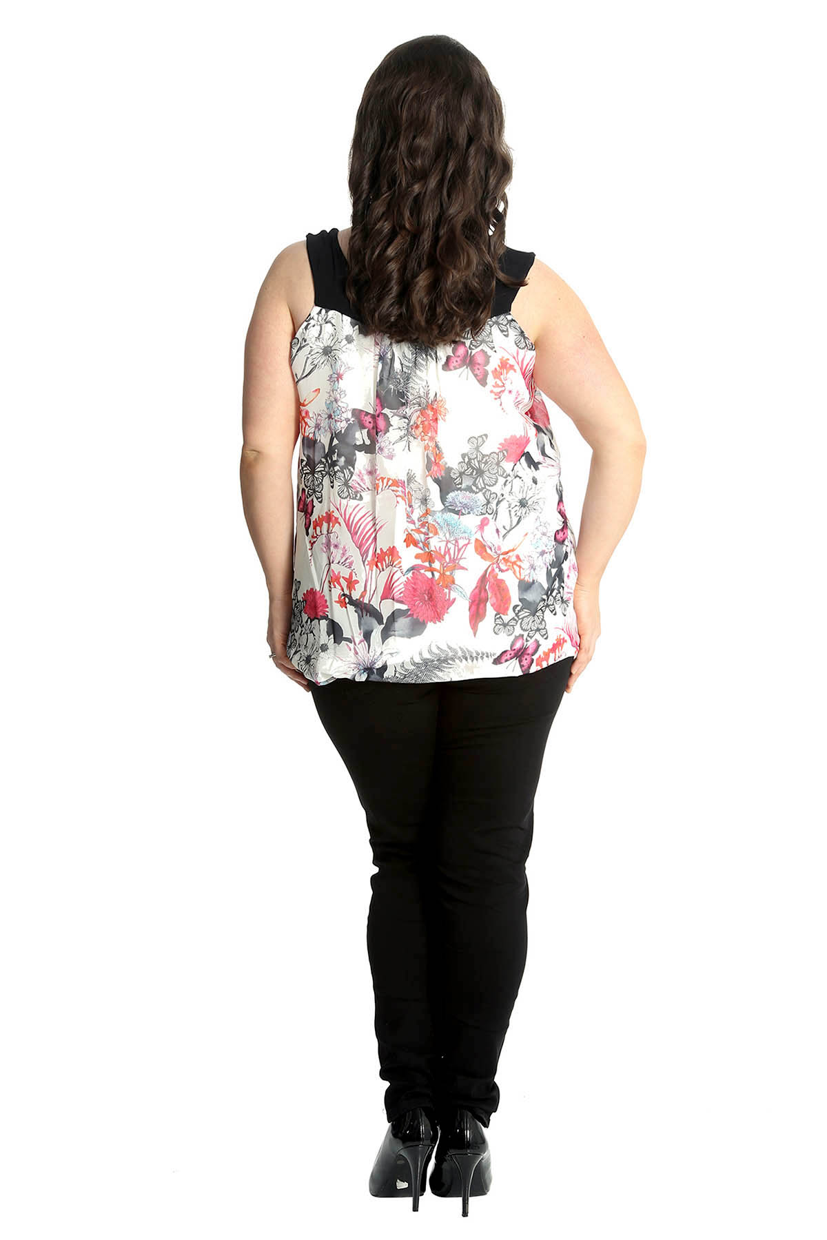 bubble hem vest tops plus size