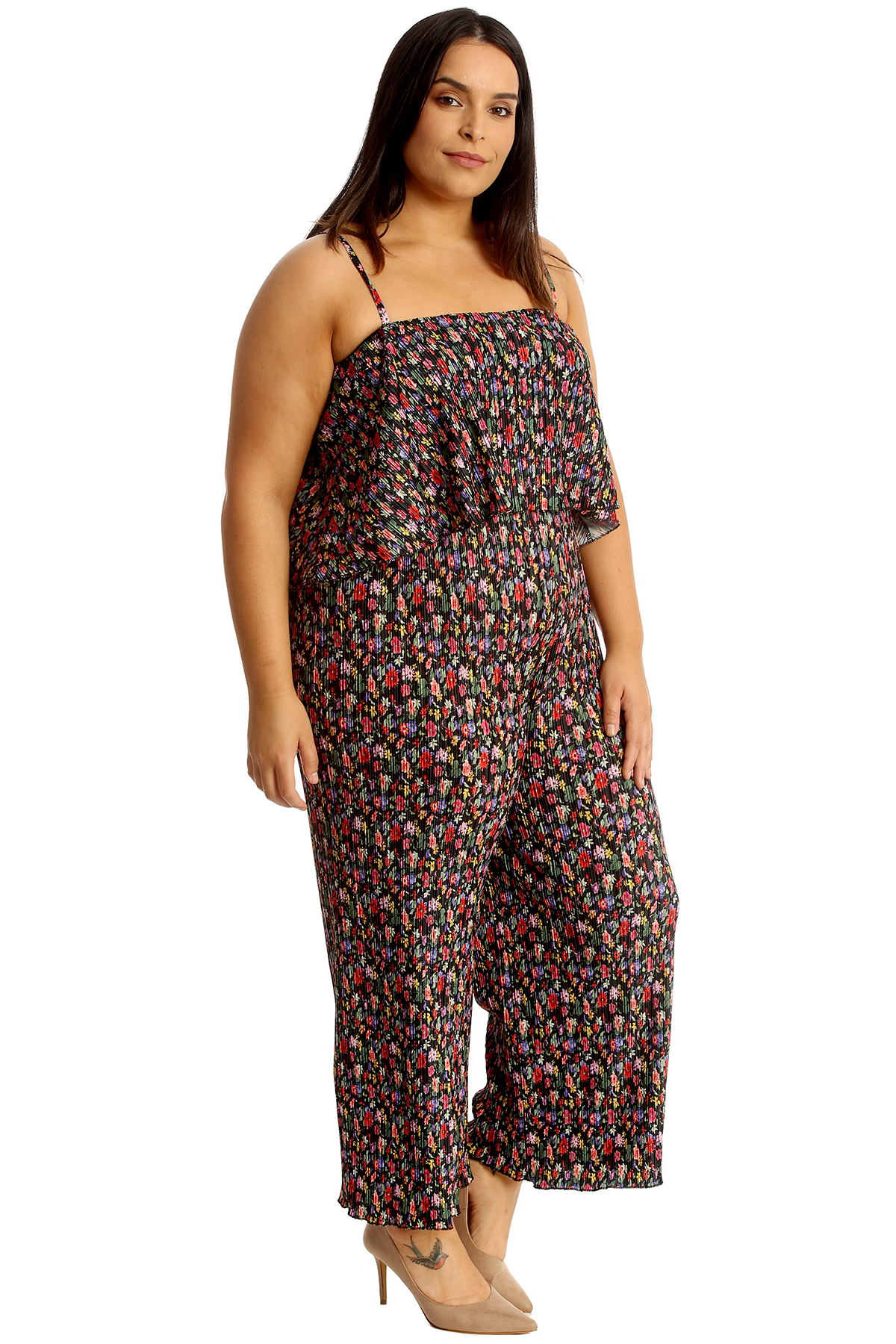 floral plus size jumpsuit