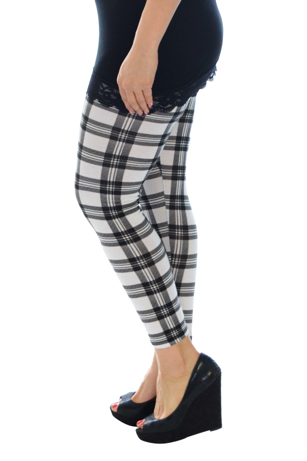 plus size tartan trousers