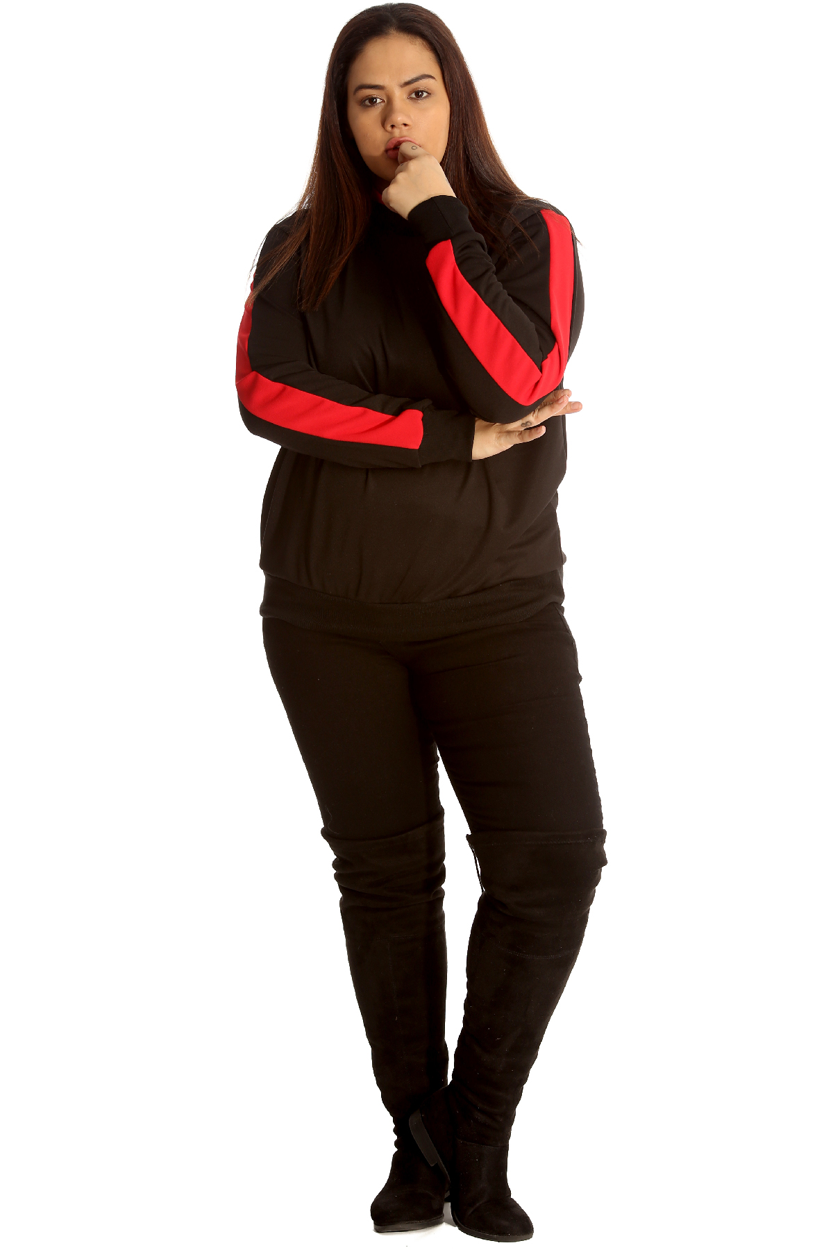 New Womens Plus Size Jacket Ladies Hooded Side Stripe Cuffed Soft Quality Track