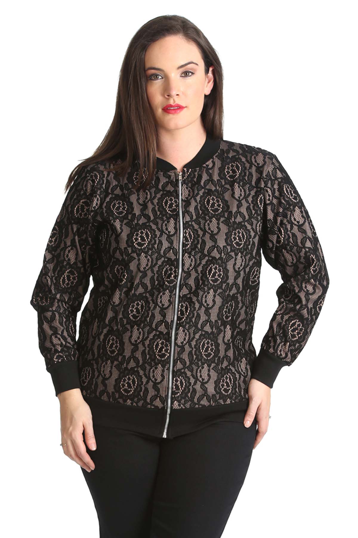 bandolino plus size classic jacket with lace up detail