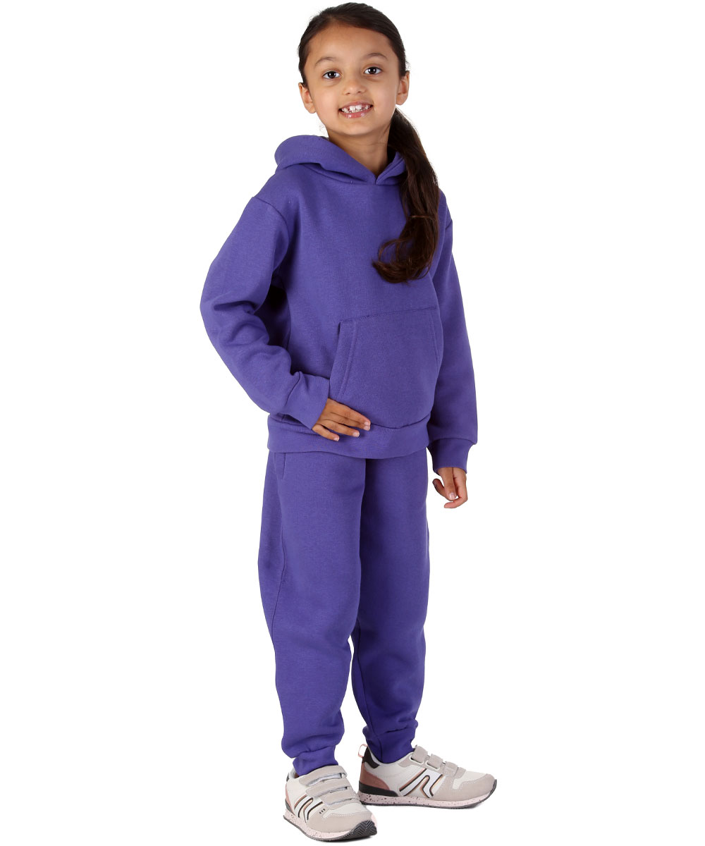 New Kids Tracksuit Fleece Overhead Hoodie Jogging Bottoms Drawstring Cuffed Warm - Picture 20 of 56